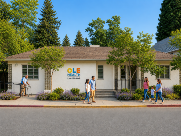 Front of Ole Health Clinic in Saint Helena