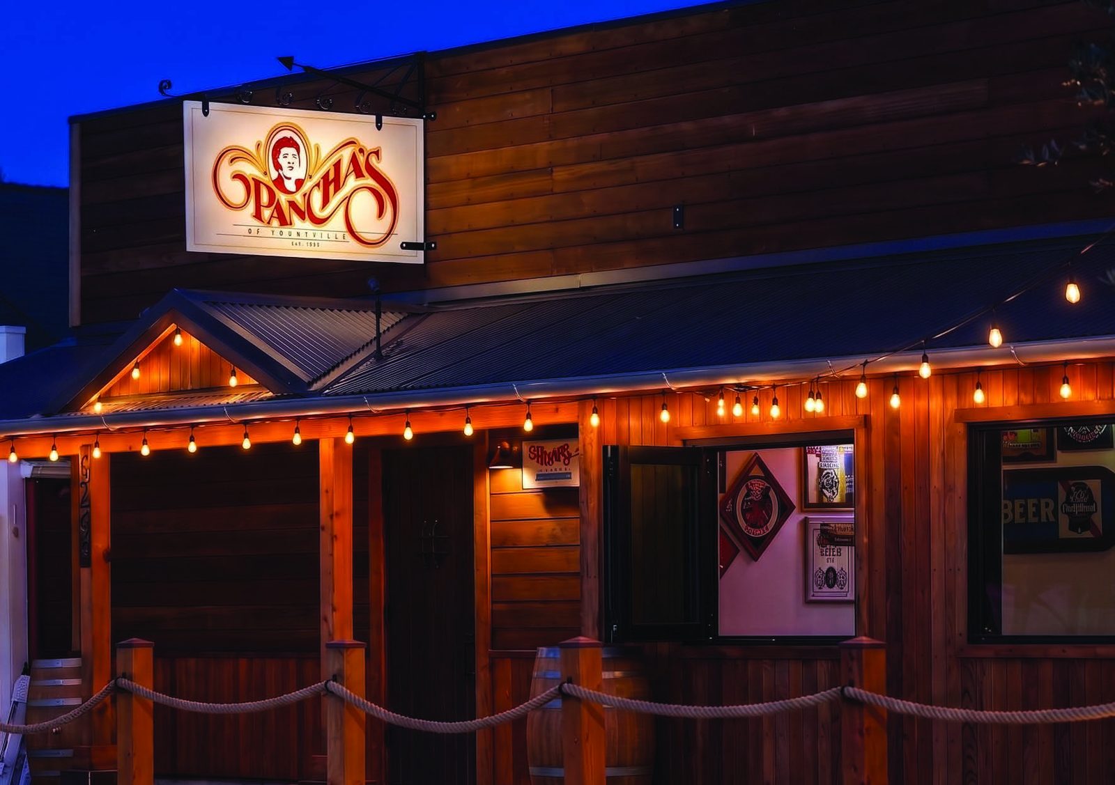 Pancha's of Yountville at dusk
